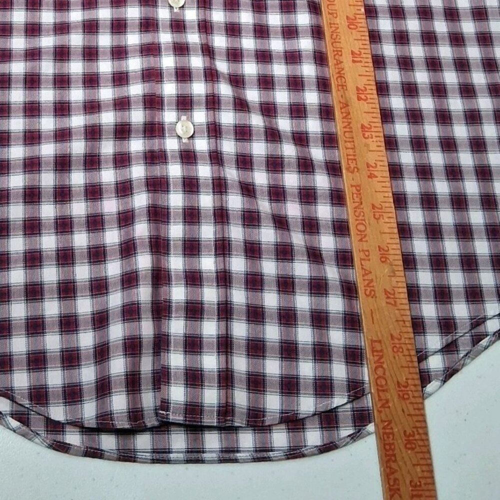 Brooks Brothers Shirt Men Meidum Regent Fit White Red Blue Plaid Button Down - Picture 6 of 14